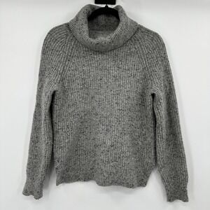 J.Crew Mercantile Women's Grey Speckled Knit Turtleneck Sweater Size Small